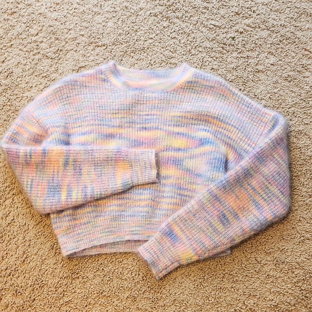 Pastel Cropped Sweater Size Small
